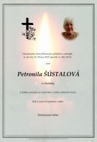 březen2022_Parte Šústalová Petronila_Bílovec