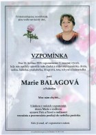 Vzpomínka Balagová Marie
