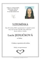 Vzpomínka Jedličková Lucie