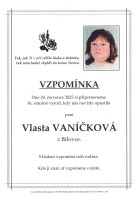 Vzpomínka Vaníčková Vlasta