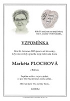 Vzpomínka Plochová Markéta