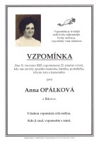 Vzpomínka Opálková Anna