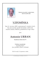 Vzpomínka Urban Antonín