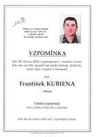 Vzpomínka Kubiena František